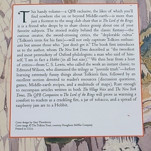 The QPB Companion To The Lord Of The Rings Book Fantasy Adventure Novels - Picture 2 of 2